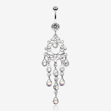 Classic Chandelier Sparkle Belly Ring-Clear Gem